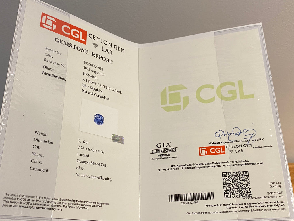 Natural Ceylon Blue Sapphire 2.16ct Unheated